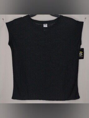 Women's Small C9 Champion Duo Dry Black Cap Sleeve Sleeveless Sheer Burnout Top